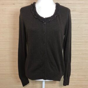 Caslon Viscose Cotton Angora Rabbit Cashmere Blend Button Up Cardigan Medium